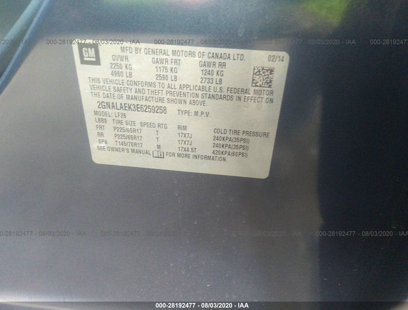 2GNALAEK3E6259258