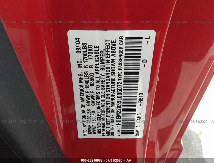 1HGEM22935L005072
