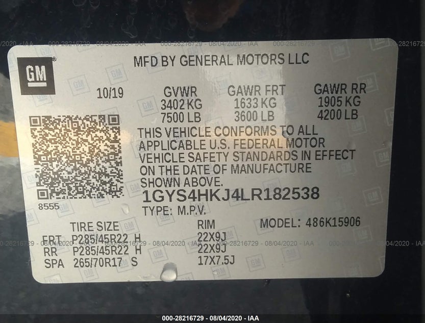 1GYS4HKJ4LR182538