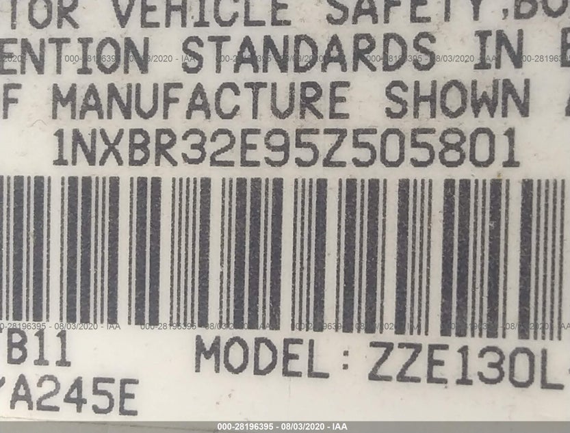 1NXBR32E95Z505801