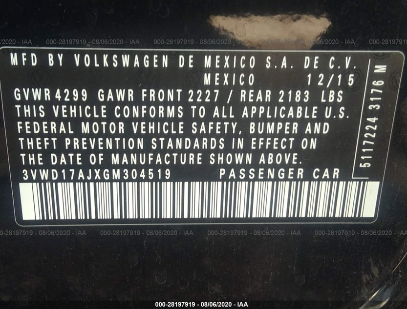 3VWD17AJXGM304519