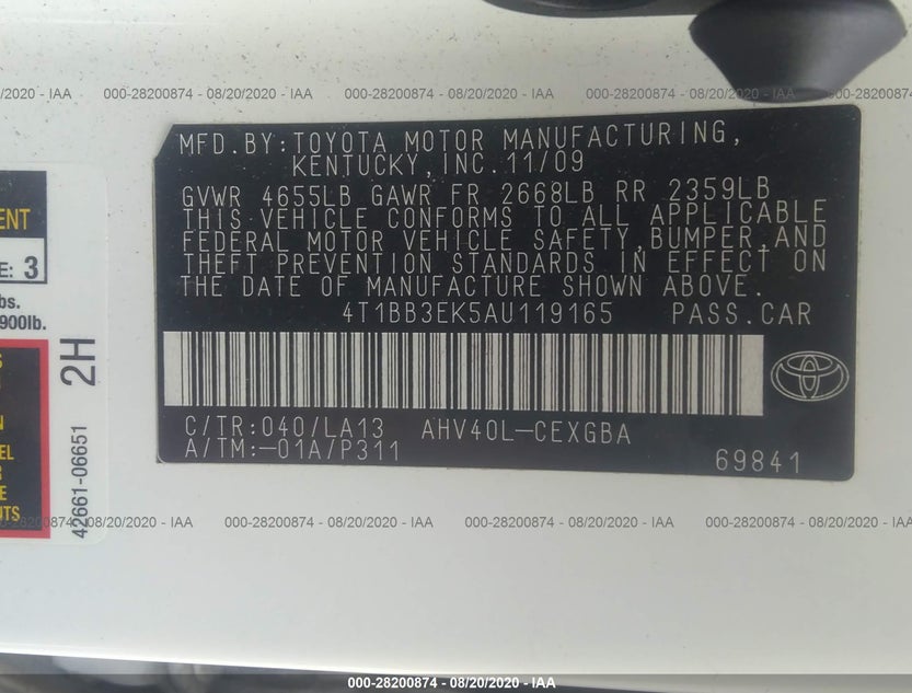 4T1BB3EK5AU119165