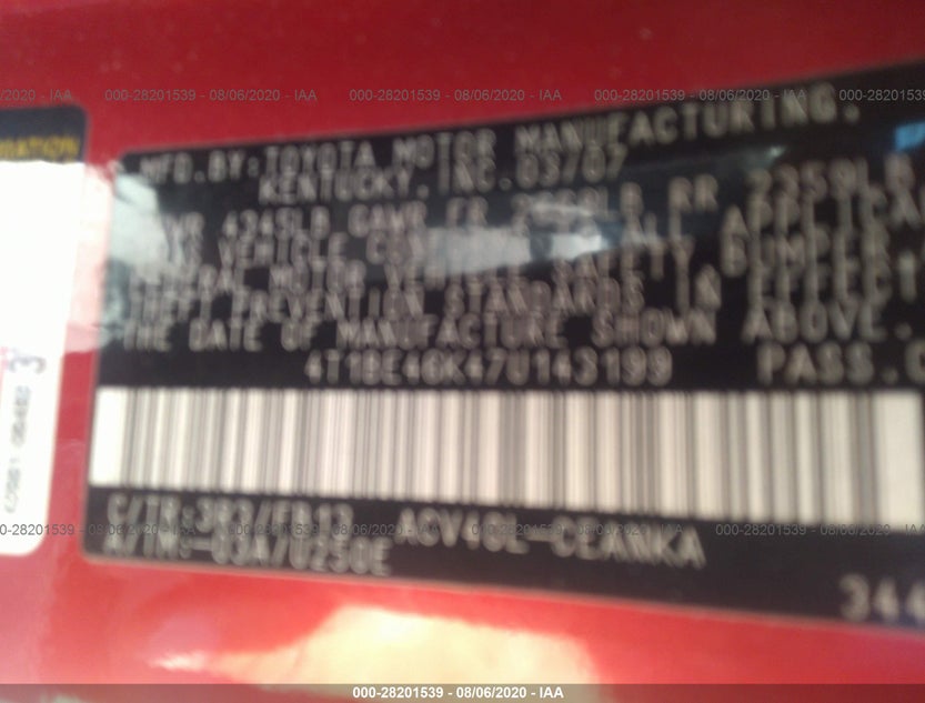 4T1BE46K47U143199