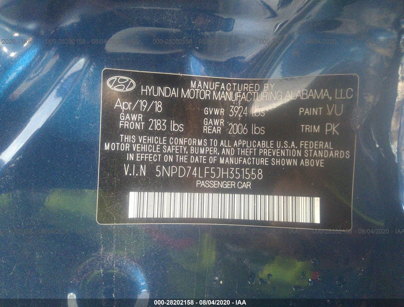 5NPD74LF5JH351558