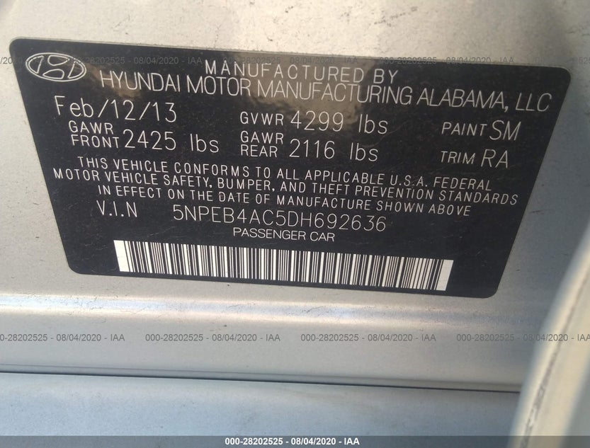 5NPEB4AC5DH692636
