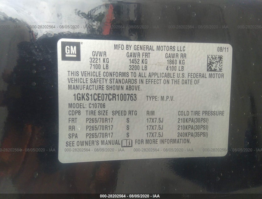 1GKS1CE07CR100763