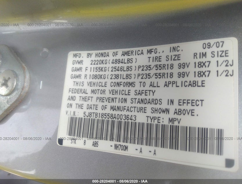 5J8TB18558A003643