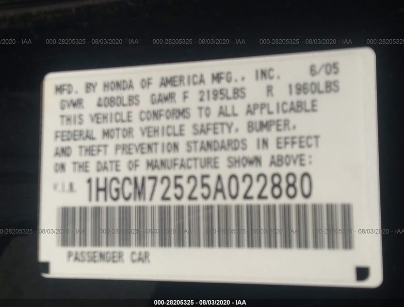 1HGCM72525A022880