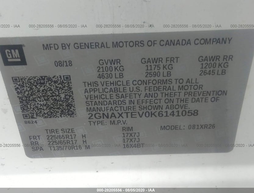 2GNAXTEV0K6141058
