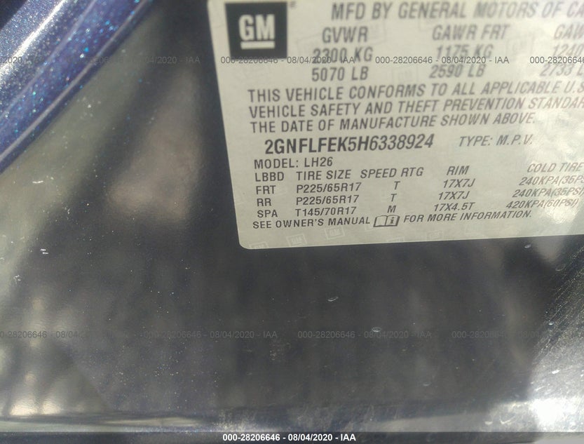 2GNFLFEK5H6338924