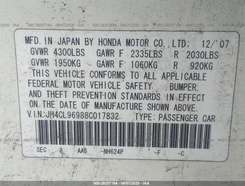 JH4CL96988C017832