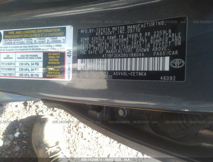 4T1BF3EK0BU188044