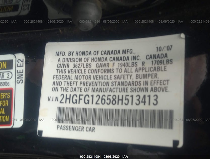 2HGFG12658H513413