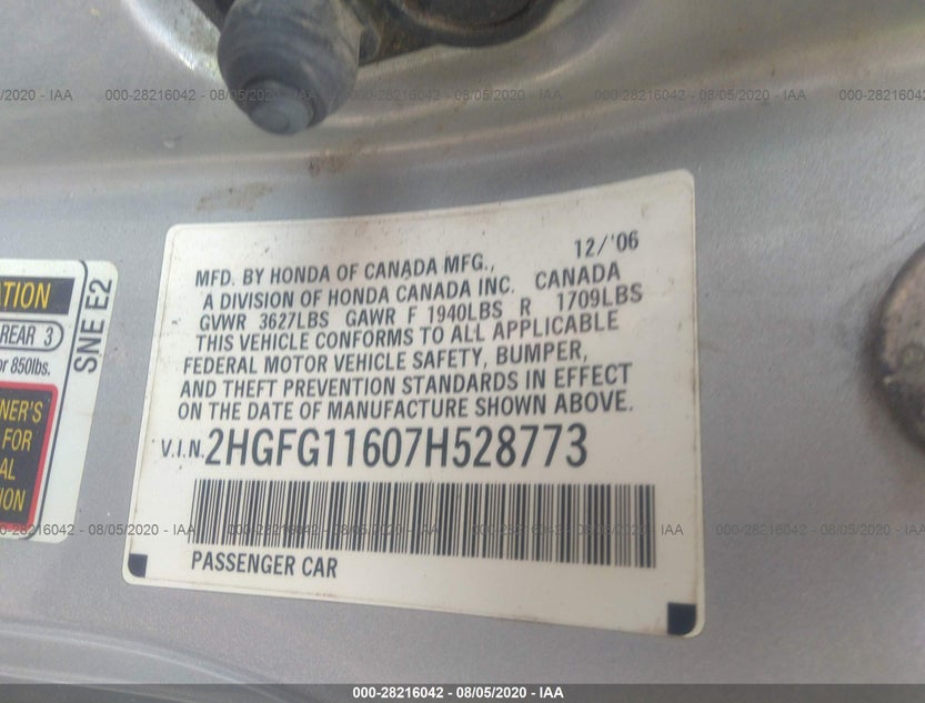 2HGFG11607H528773