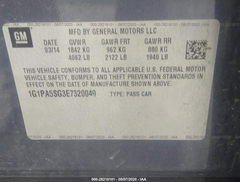 1G1PA5SG3E7320049