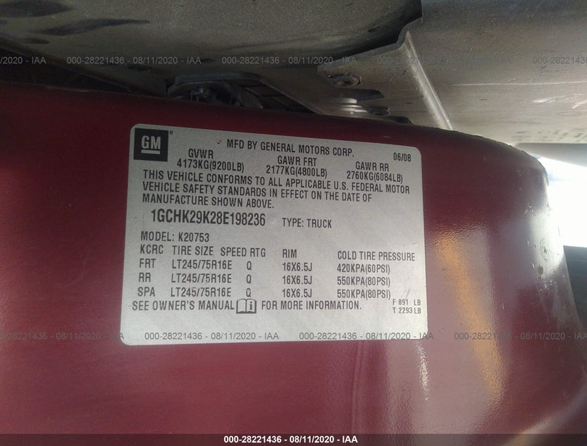1GCHK29K28E198236