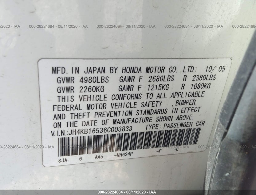 JH4KB16536C003833
