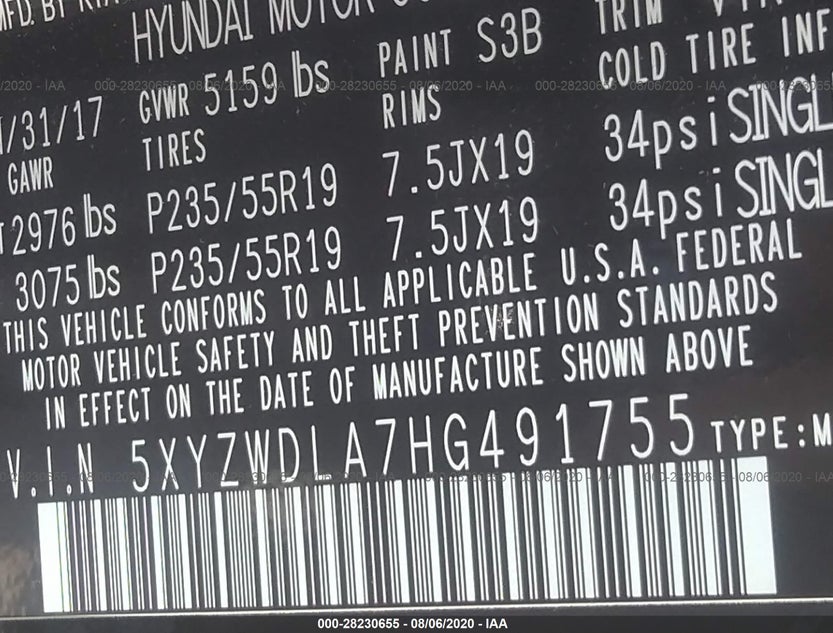 5XYZWDLA7HG491755