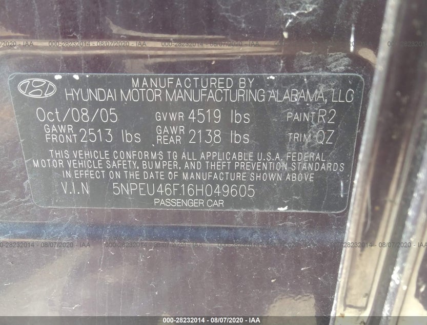 5NPEU46F16H049605
