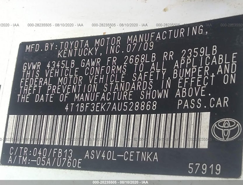 4T1BF3EK7AU528868