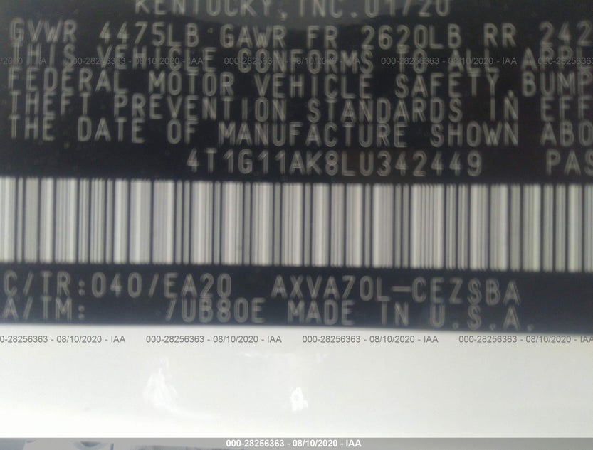 4T1G11AK8LU342449
