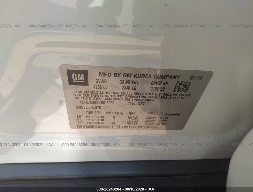 KL4CJASB9GB618036
