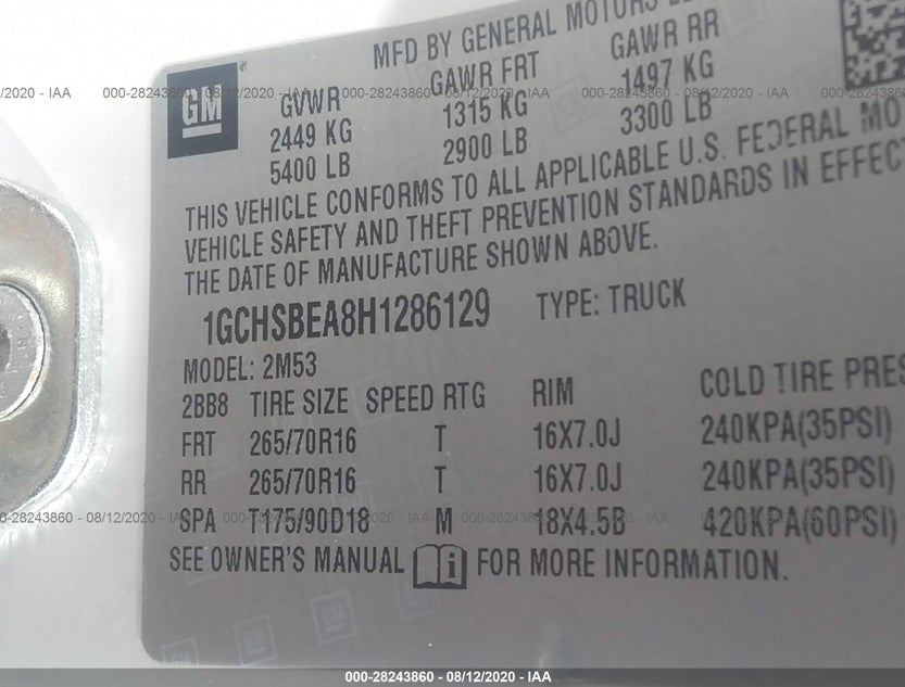 1GCHSBEA8H1286129