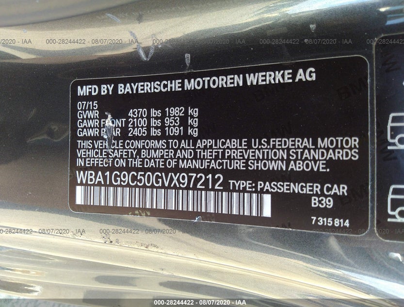 WBA1G9C50GVX97212