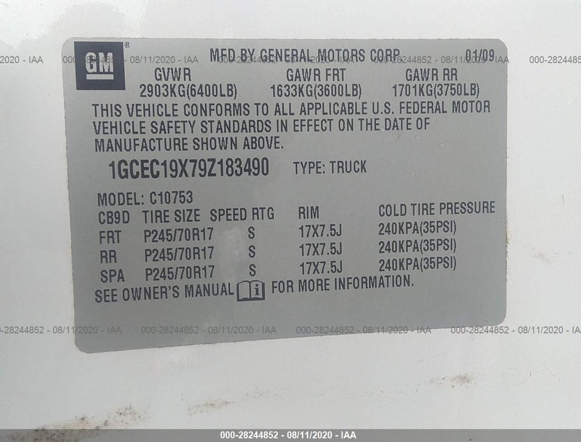 1GCEC19X79Z183490