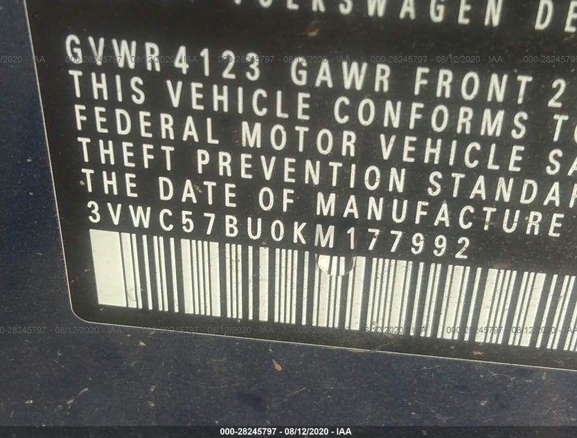 3VWC57BU0KM177992