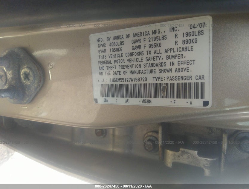 1HGCM55127A158720