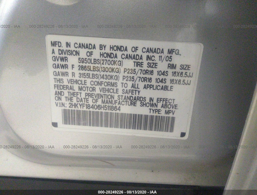 2HKYF18406H511864