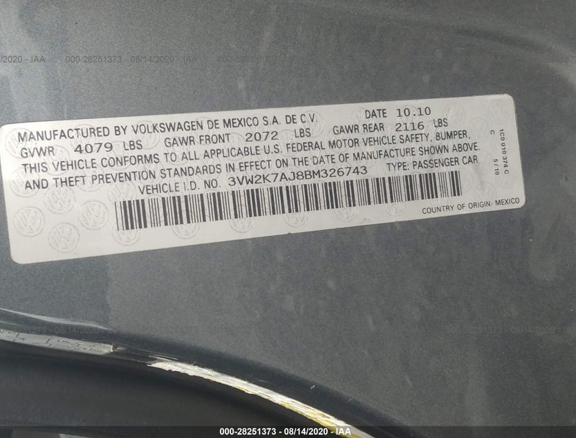 3VW2K7AJ8BM326743