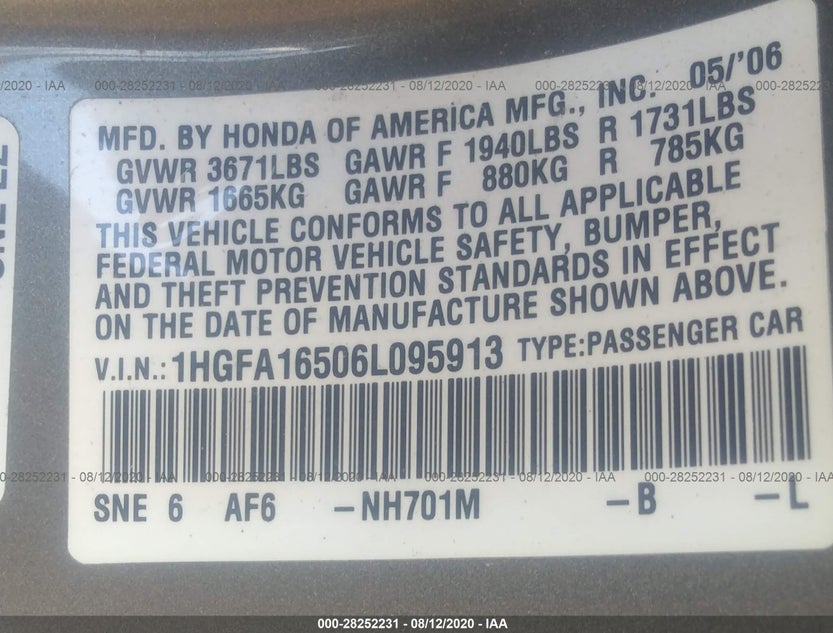 1HGFA16506L095913