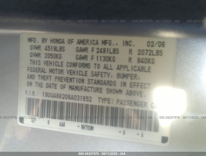 19UUA66206A031652