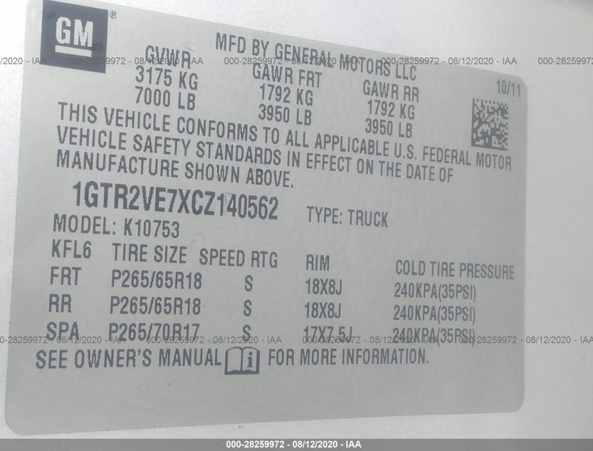 1GTR2VE7XCZ140562