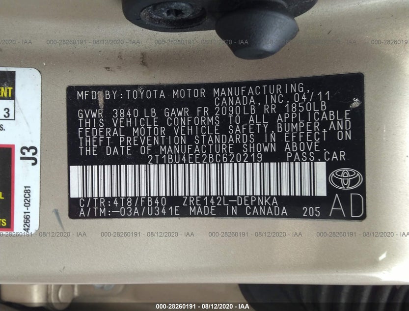 2T1BU4EE2BC620219