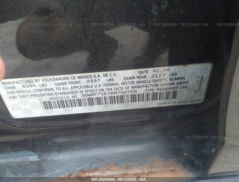 3VWRF71K76M752750