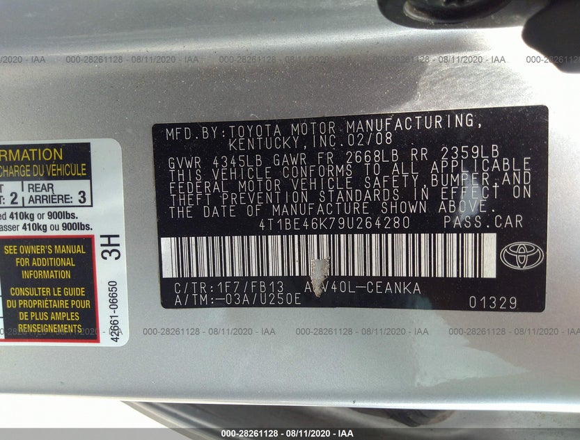 4T1BE46K79U264280