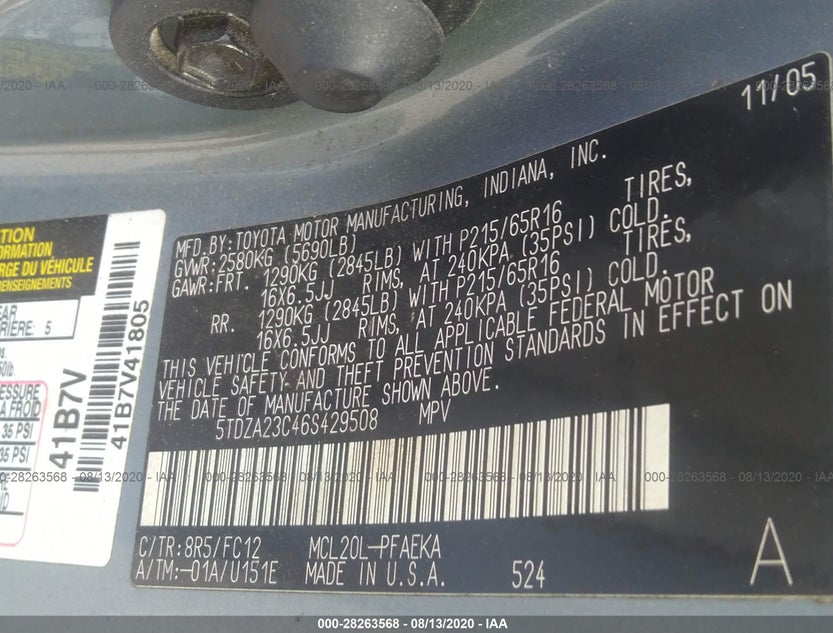5TDZA23C46S429508