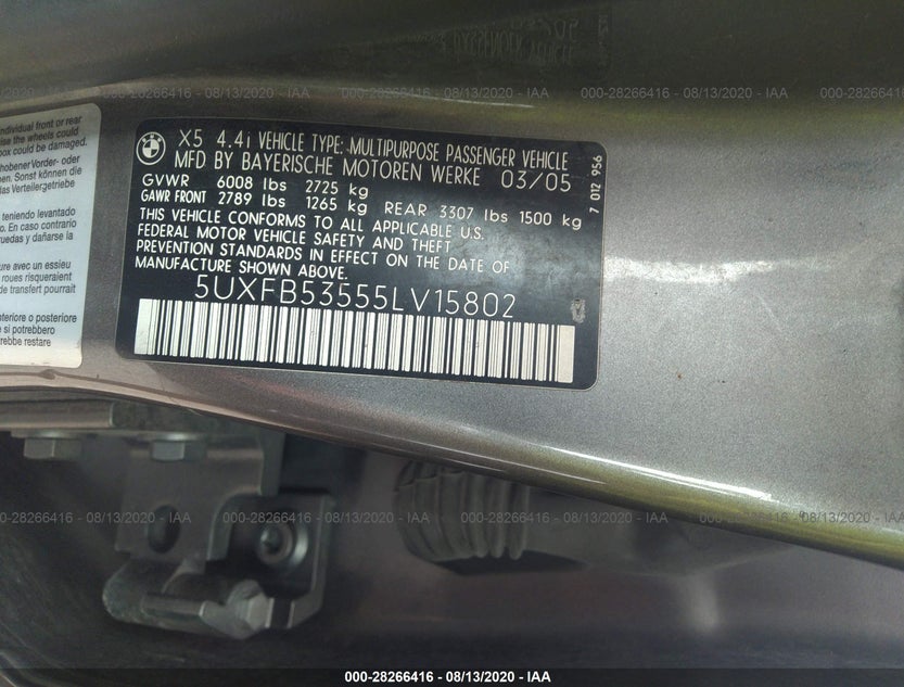5UXFB53555LV15802