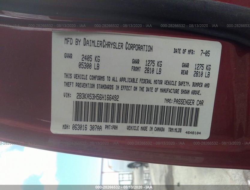 2B3KA53H56H166492