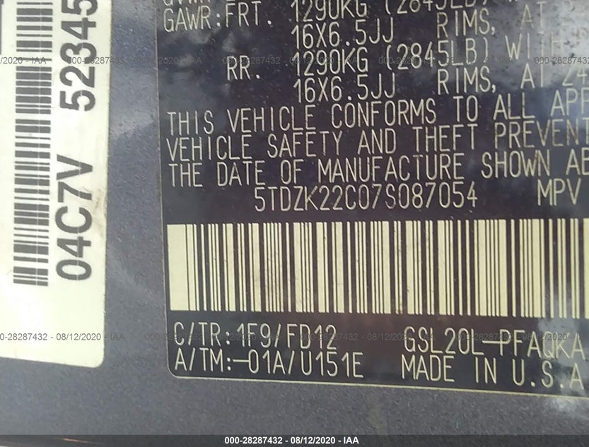 5TDZK22C07S087054