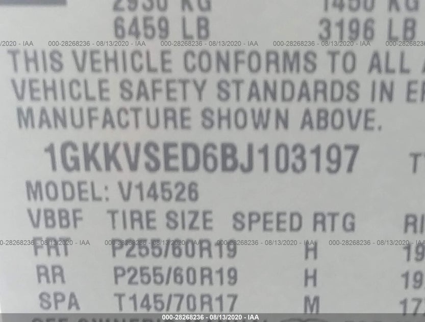 1GKKVSED6BJ103197
