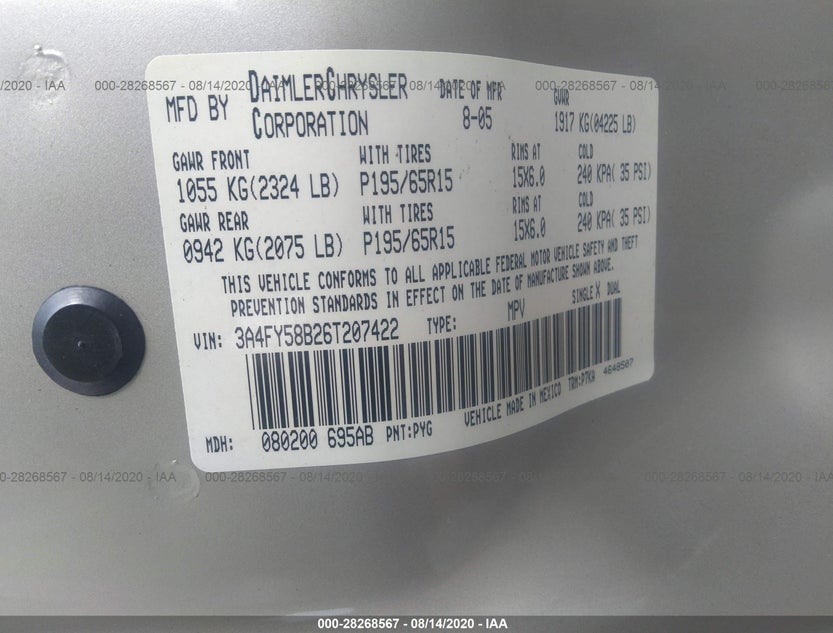 3A4FY58B26T207422