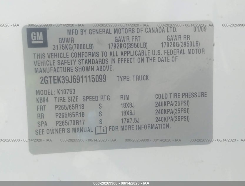 2GTEK39J691115099