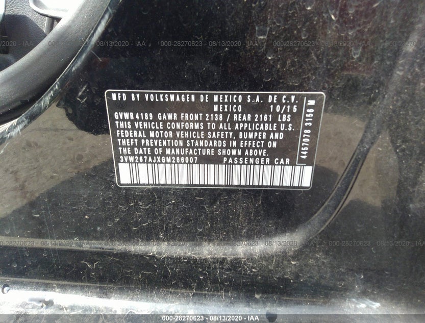 3VW267AJXGM266007