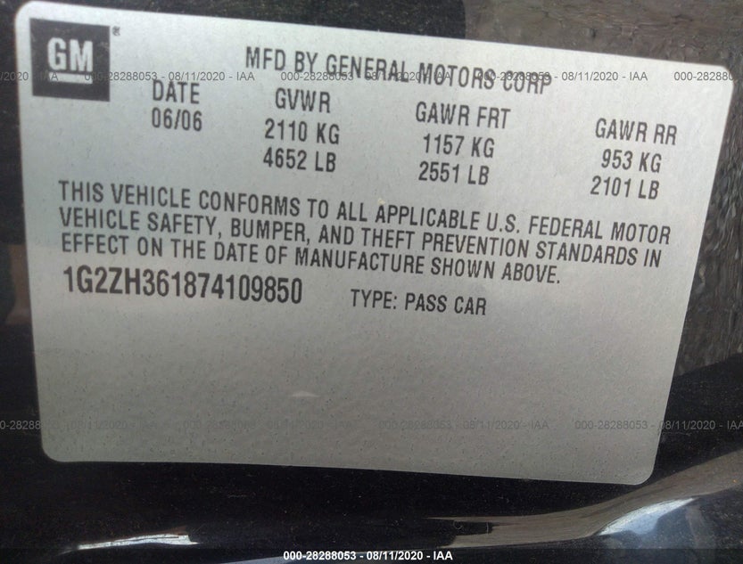 1G2ZH361874109850