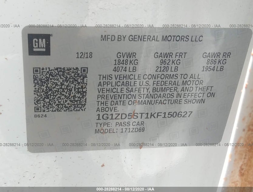 1G1ZD5ST1KF150627
