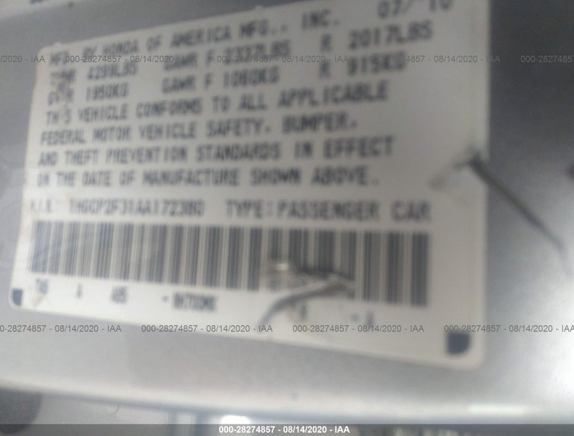 1HGCP2F31AA172380